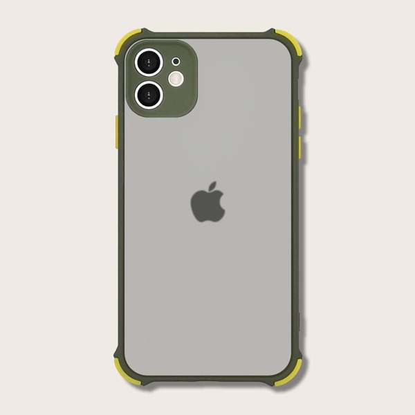 

Contrast Frame Clear iPhone Case, Army green