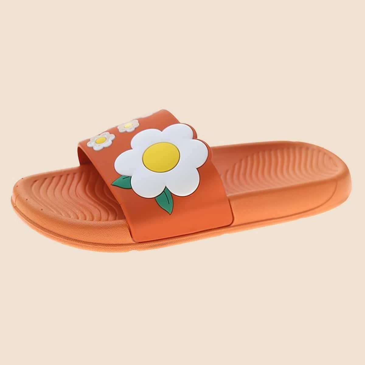 

Floral Pattern Slides, Orange