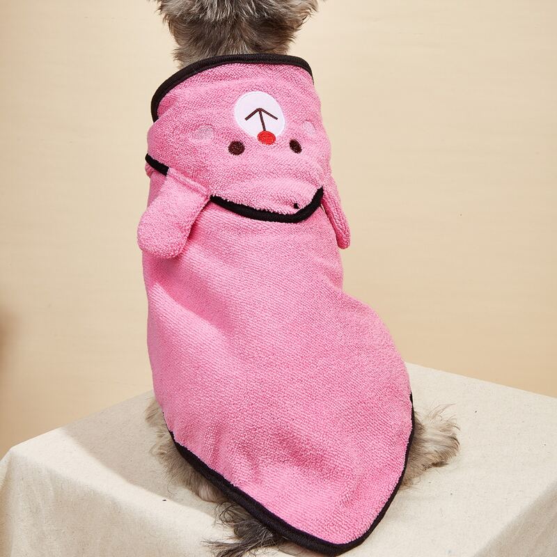 

Cartoon Rabbit Design Pet Bath Towel, Pink