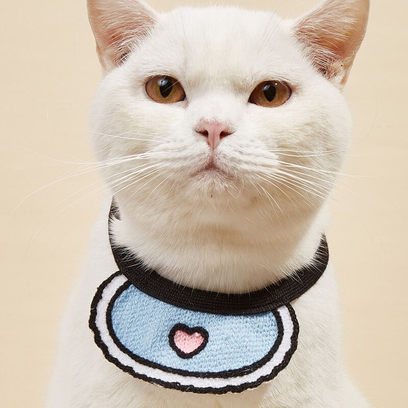 

Heart Pattern Pet Bandana, Baby blue