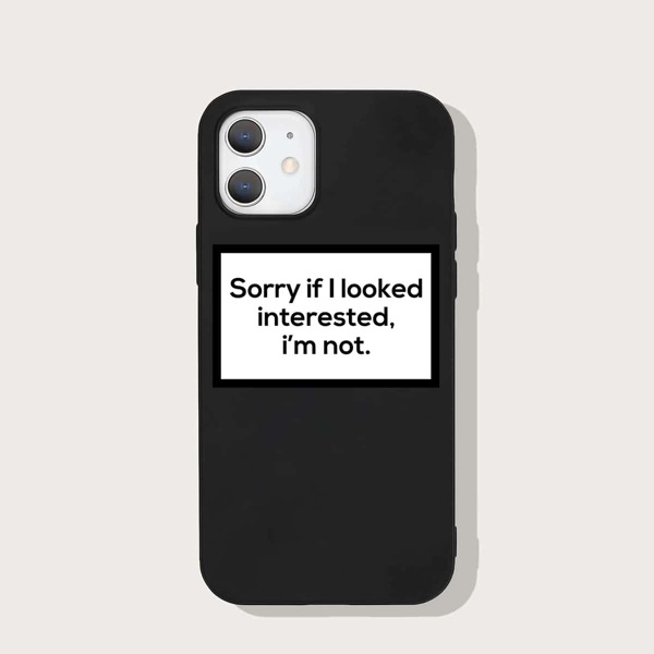 

Чехол для iPhone с текстовым принтом, Чёрный