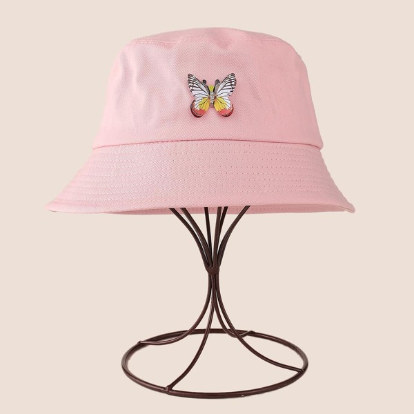 

Butterfly Decor Bucket Hat, Pink