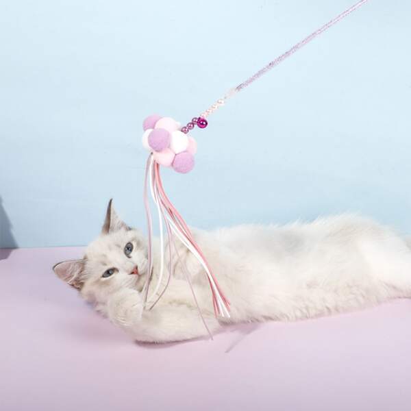 

2pcs Random Pom Pom Cat Teaser, Multicolor