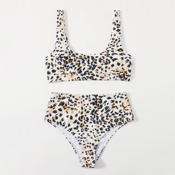 

Allover Print High Waisted Bikini Swimsuit, Multicolor