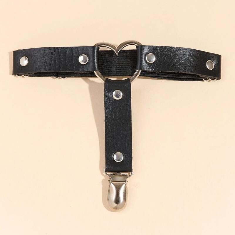 

1pc Heart Garter Belt, Black