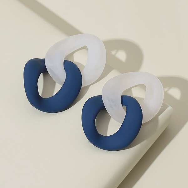 

Chain Design Drop Earrings, Multicolor