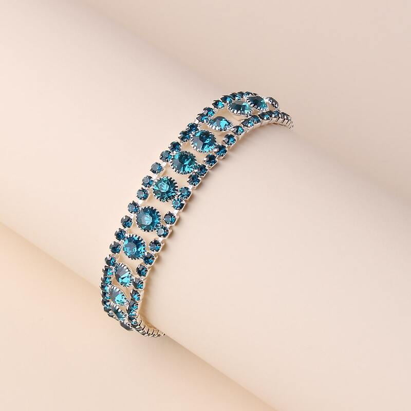 

Rhinestone Band Bracelet, Blue