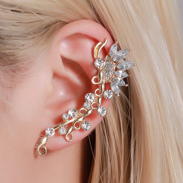 

1pc Zircon Decor Earring, Gold