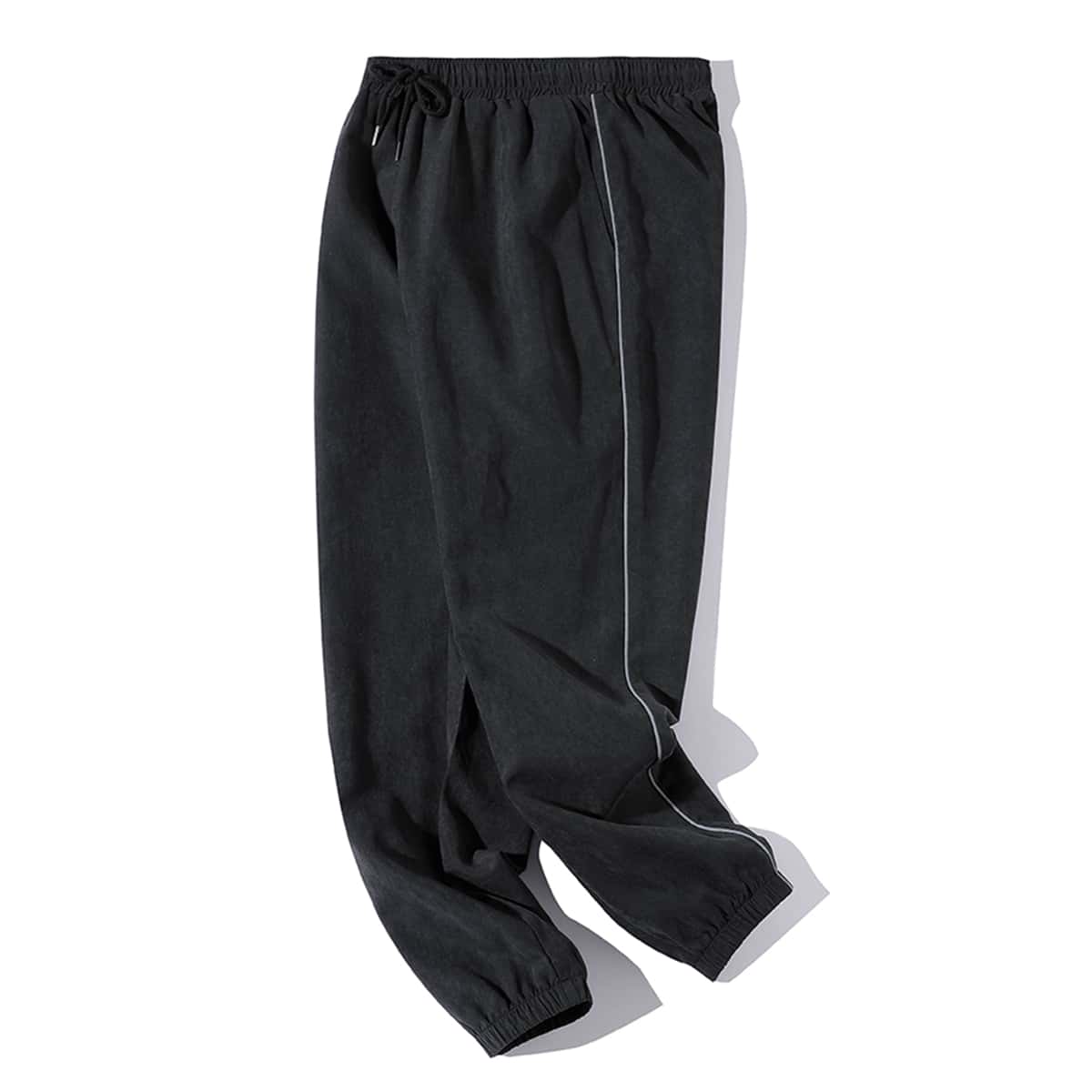 

Guys Letter Graphic Drawstring Pants, Black