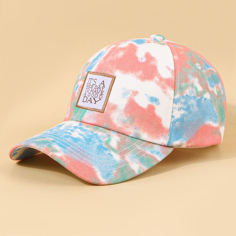 

Slogan Tie Dye Baseball Cap, Multicolor