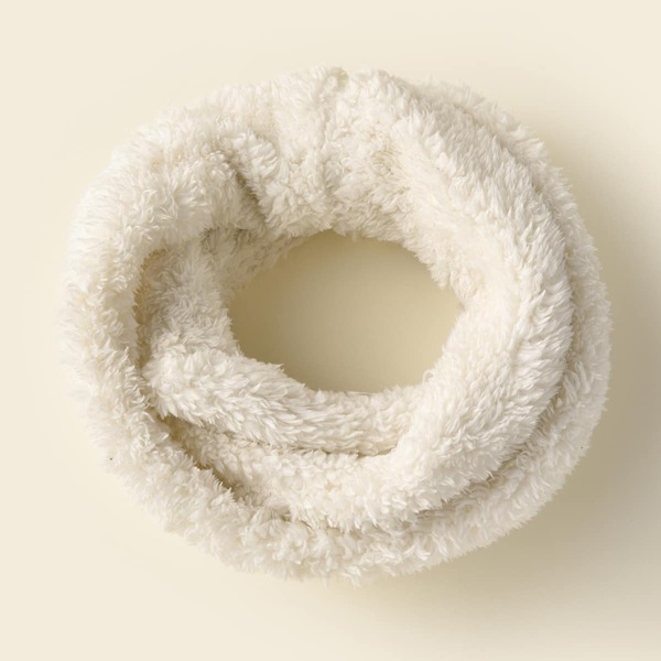

Fluffy Infinity Scarf, White