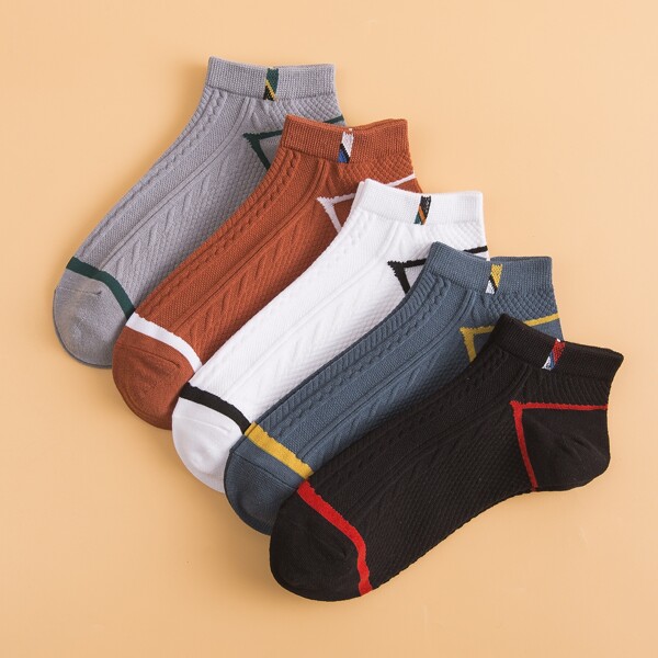 

5pairs Men Ankle Socks, Multicolor