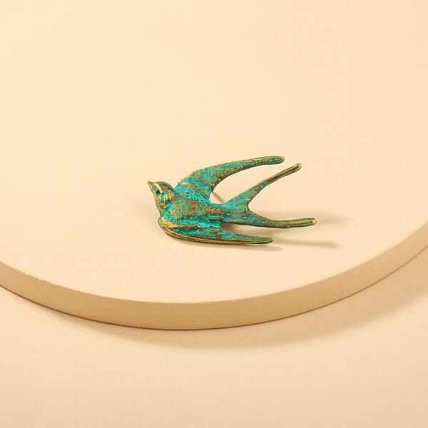 

Bird Design Brooch, Green