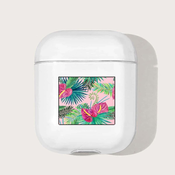 

Leaf Print Clear Airpods Case