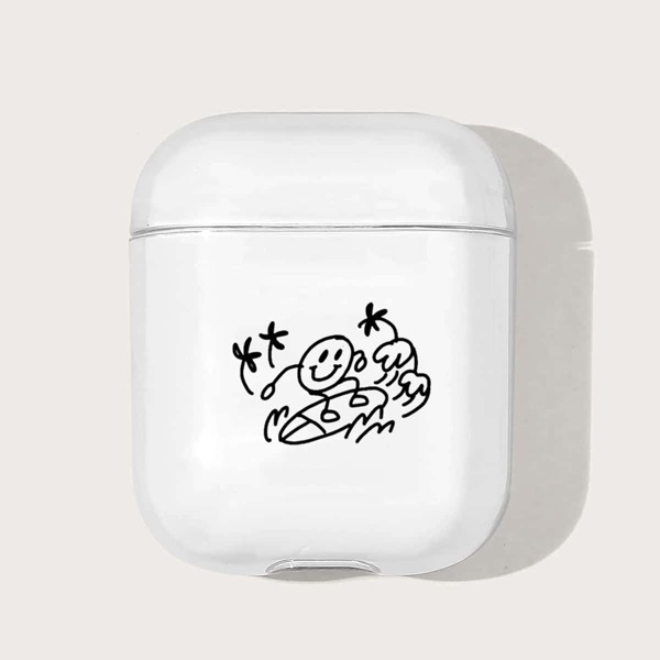 

Прозрачный чехол для Airpods с мультипликационным принтом