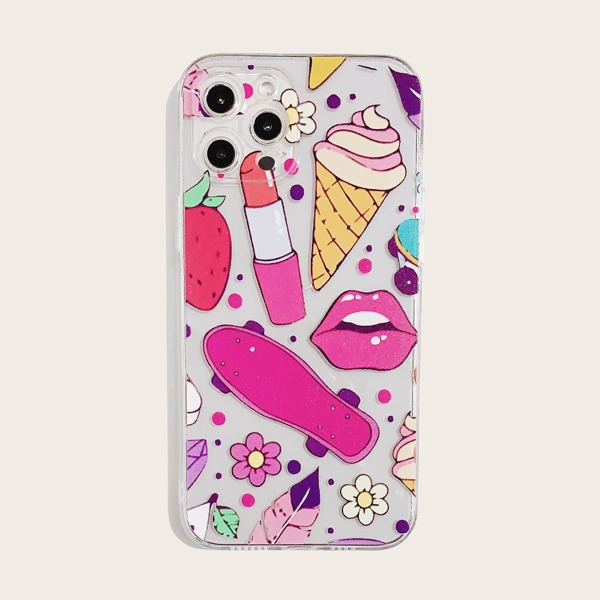 

Skateboard & Lipstick Clear iPhone Case