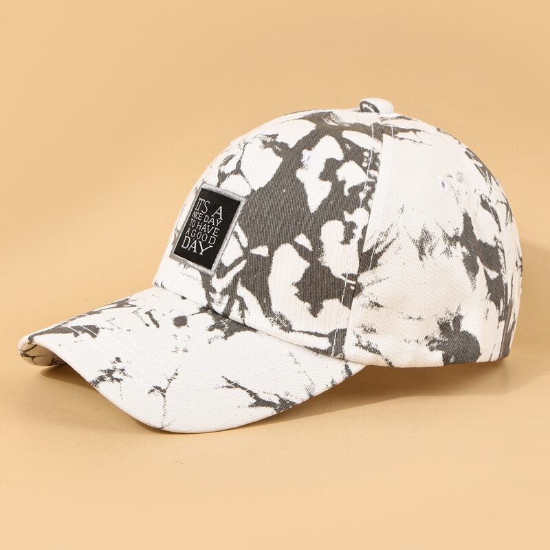 

Guys Tie Dye Baseball Cap, Black and white