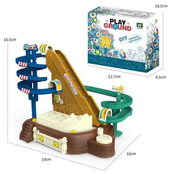 

1 коробка DIY детская игрушка американских горок в сборке, Кофейный коричневый