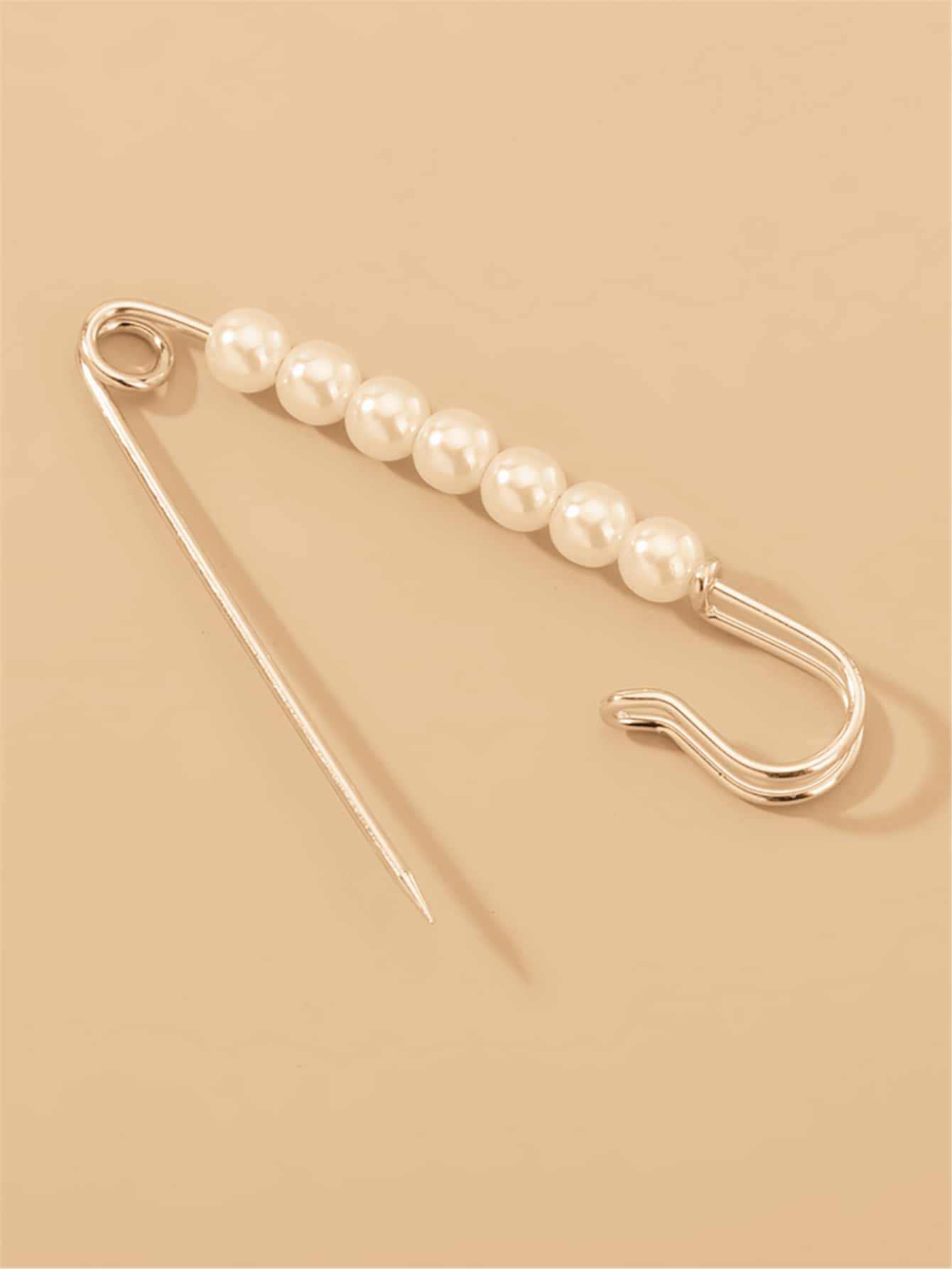 Faux Pearl Decor Pin Design Brooch