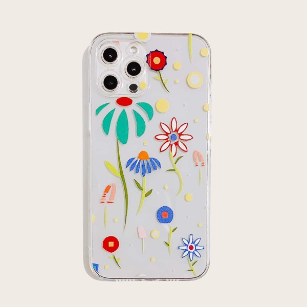 

Прозрачный чехол для iPhone с принтом цветка