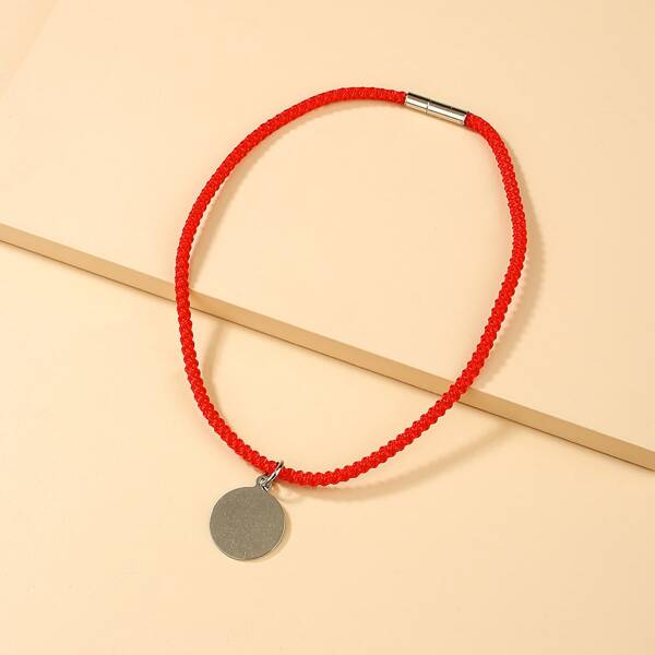

Disc Charm Bracelet, Red