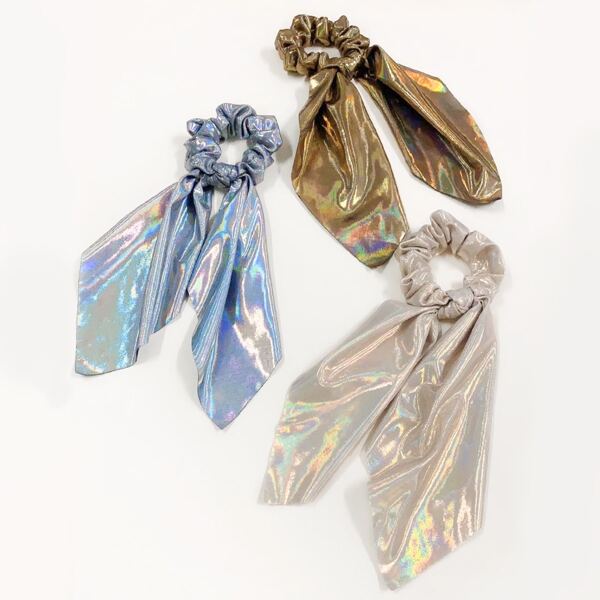 

3pcs Holographic Hair Tie, Multicolor