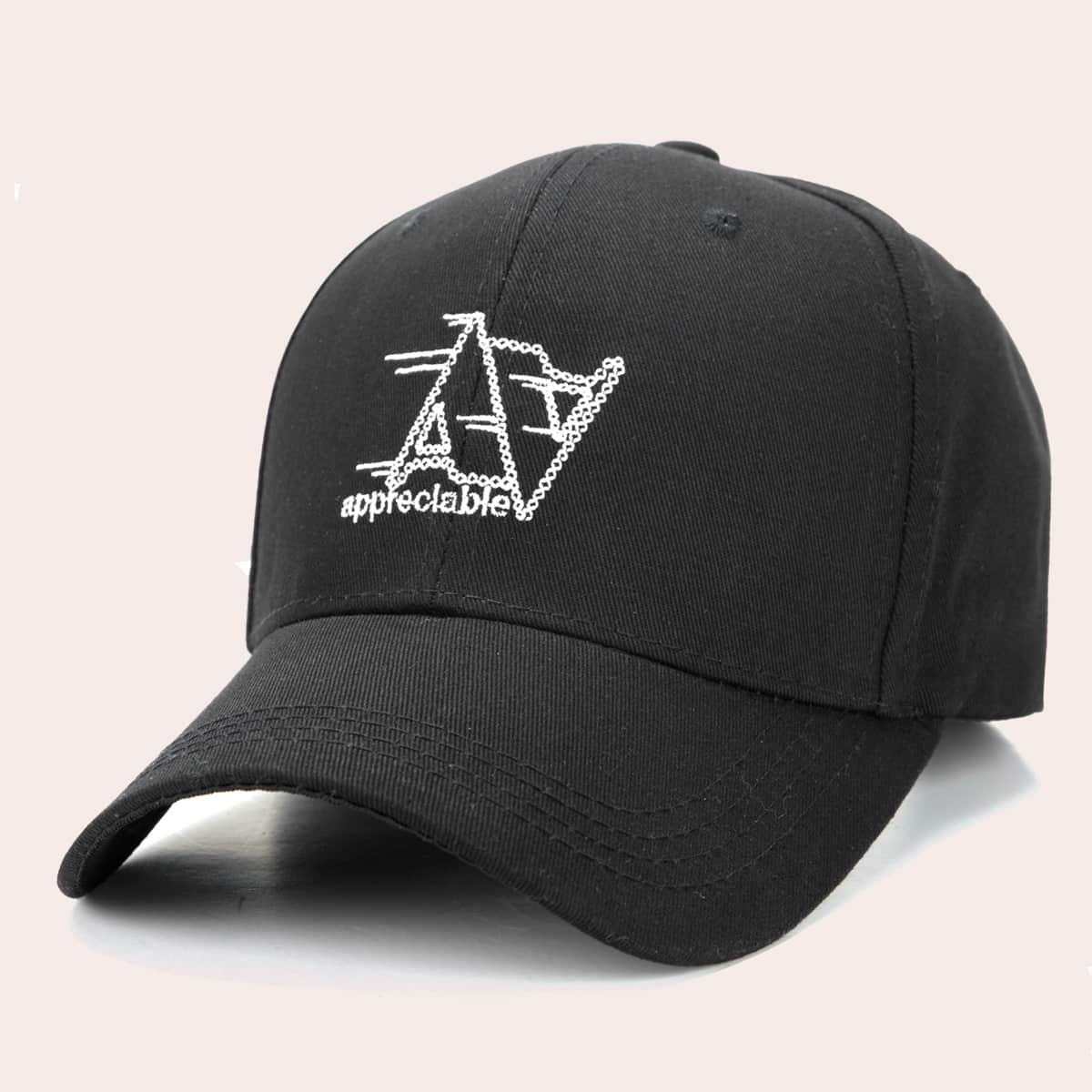 Guys Letter Embroidery Baseball Cap, Black