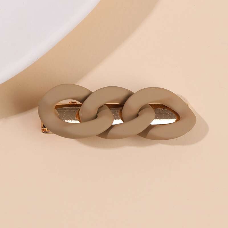 

Chain Design Hair Clip, Khaki