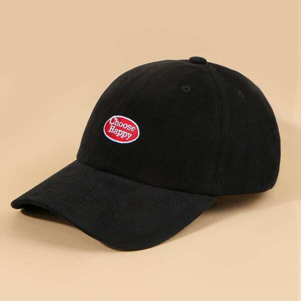 

Men Letter Embroidered Baseball Cap, Black