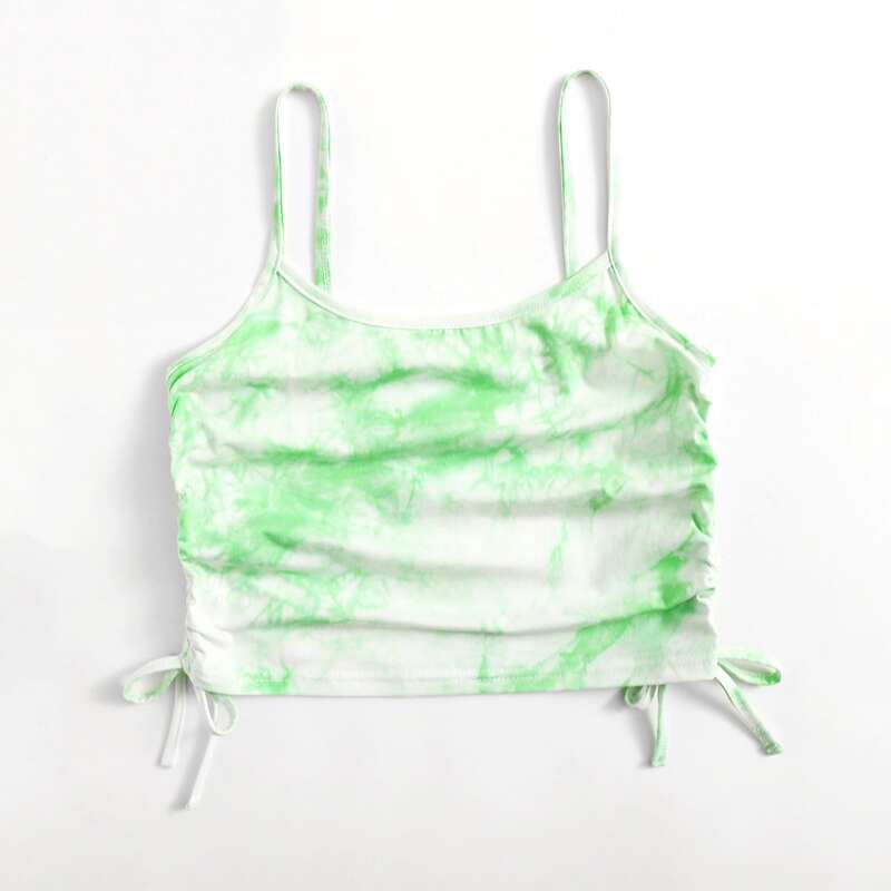

Drawstring Side Tie Dye Crop Cami, Multicolor