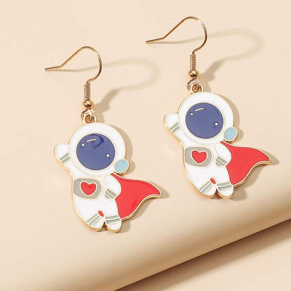 

Astronaut Charm Drop Earrings, Multicolor