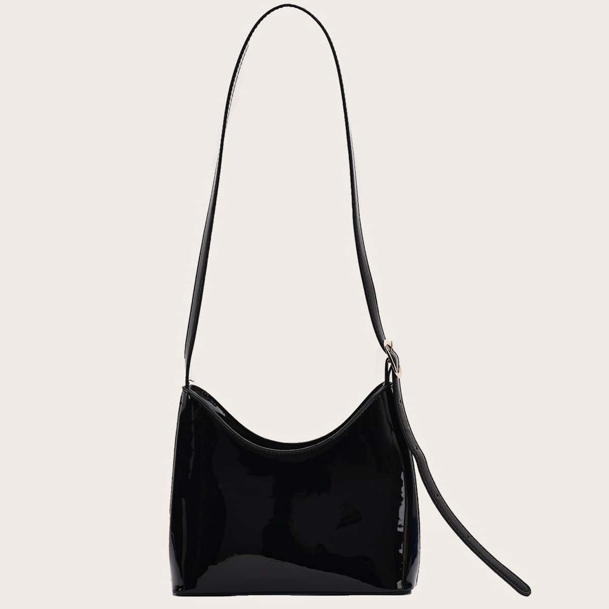 

Patent Shoulder Bag, Black