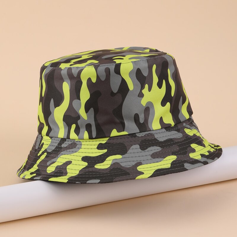 

Camo Pattern Bucket Hat, Multicolor