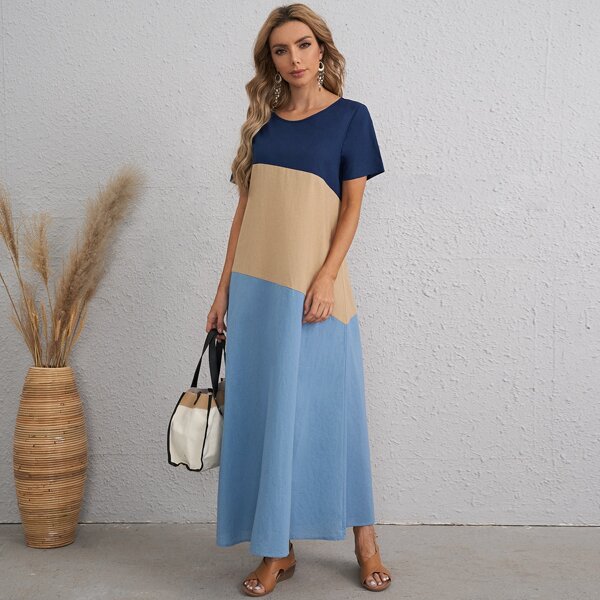 

Colorblock Tunic Dress, Multicolor
