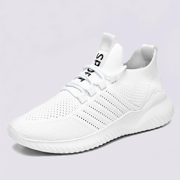 

Men Letter Graphic Lace-up Decor Sneakers, White