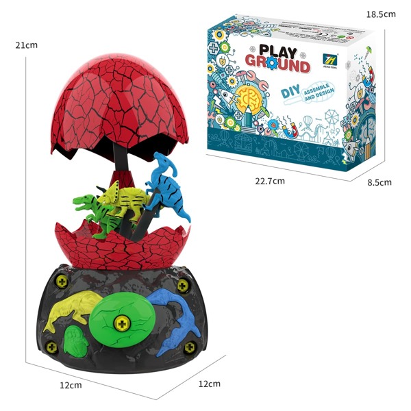 

1 коробка DIY детская игрушка в форме яйца динозавра в сборе, Многоцветный