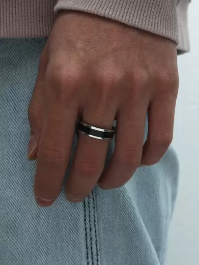 Fashionabla och populära män Tvåfärgad ringlegering för smyckengåva och för en elegant look