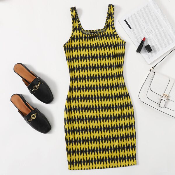 

Argyle Print Dress, Multicolor