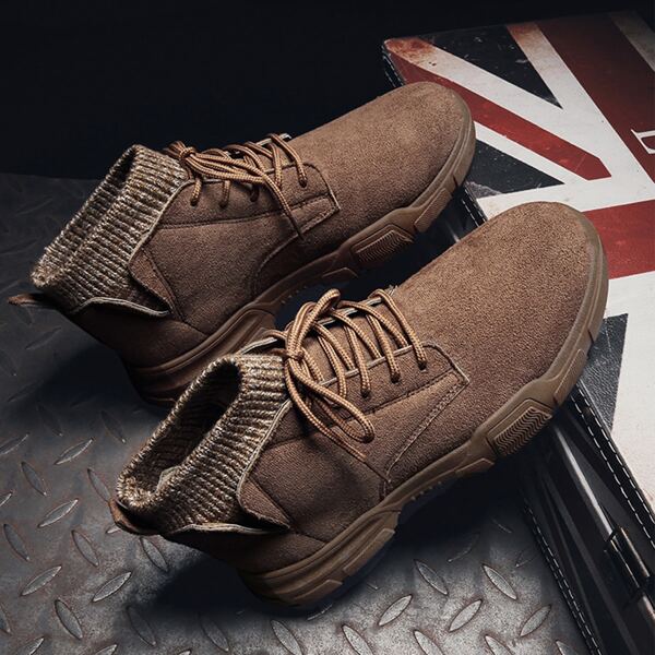 

Men Lace-up Front Ankle Boots, Brown