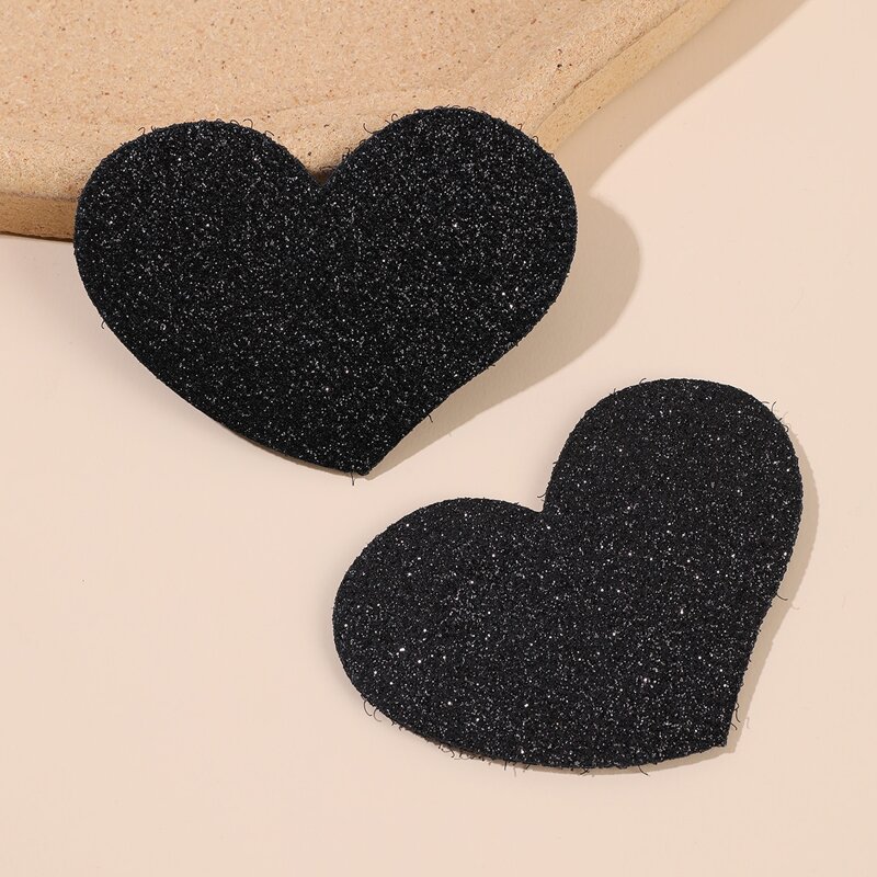 

2pcs Heart Hair Sticker, Black