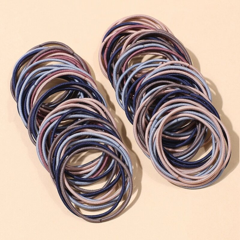 

100pcs Simple Hair Tie, Multicolor