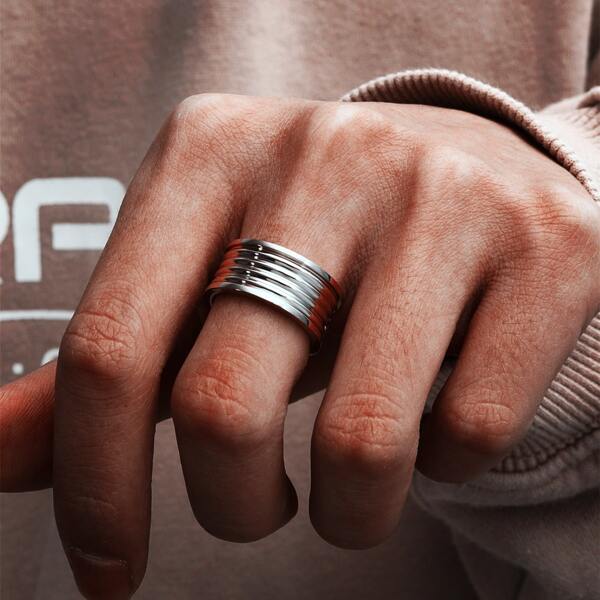 

Men Simple Round Ring, Silver