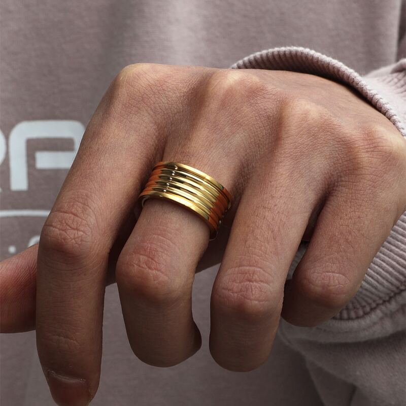 

Guys Simple Round Ring, Gold