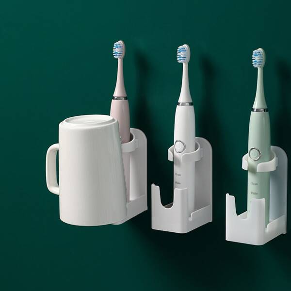 

1pc Electric Toothbrush Holder With Gargle Cup, White