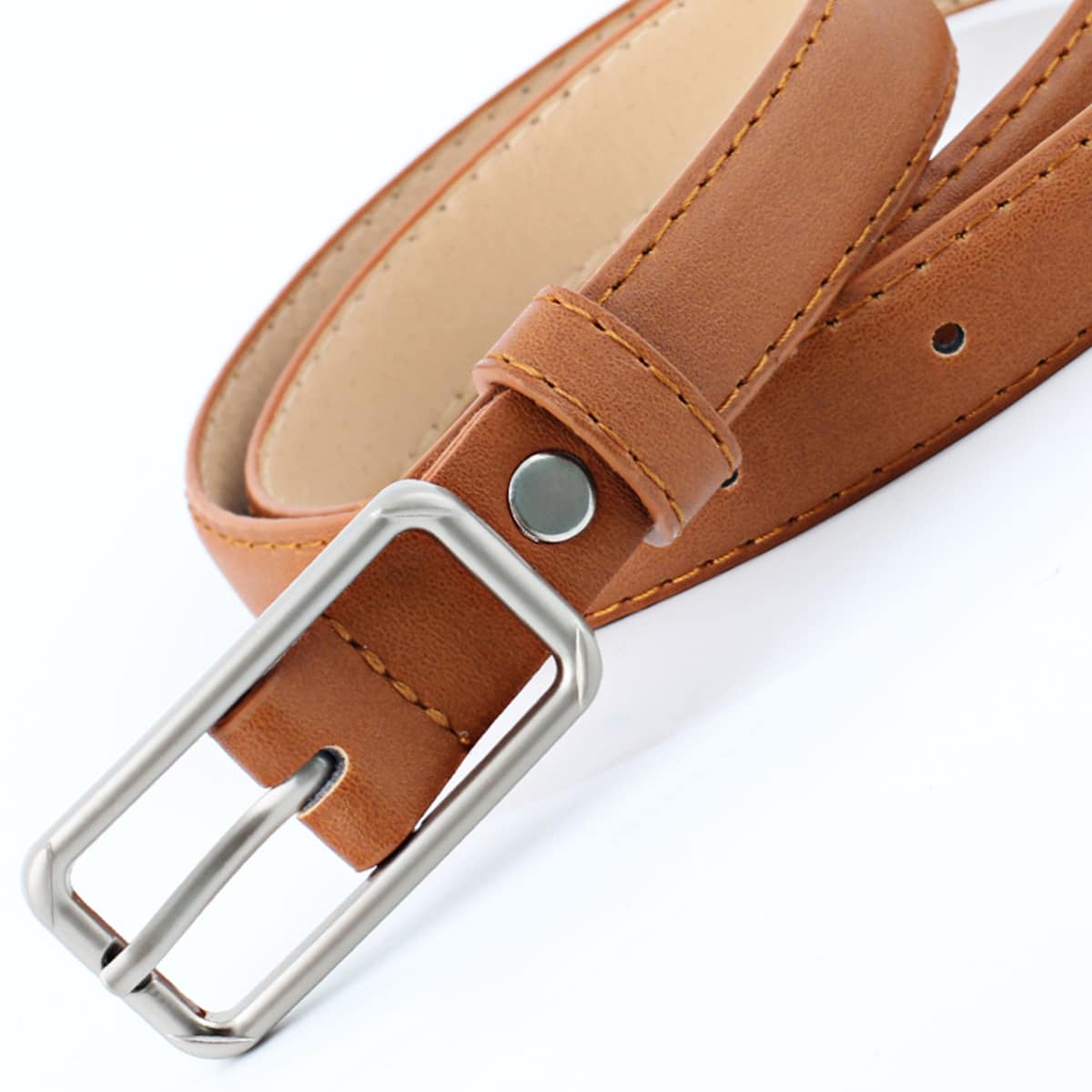 

Rectangle Buckle Belt, Camel