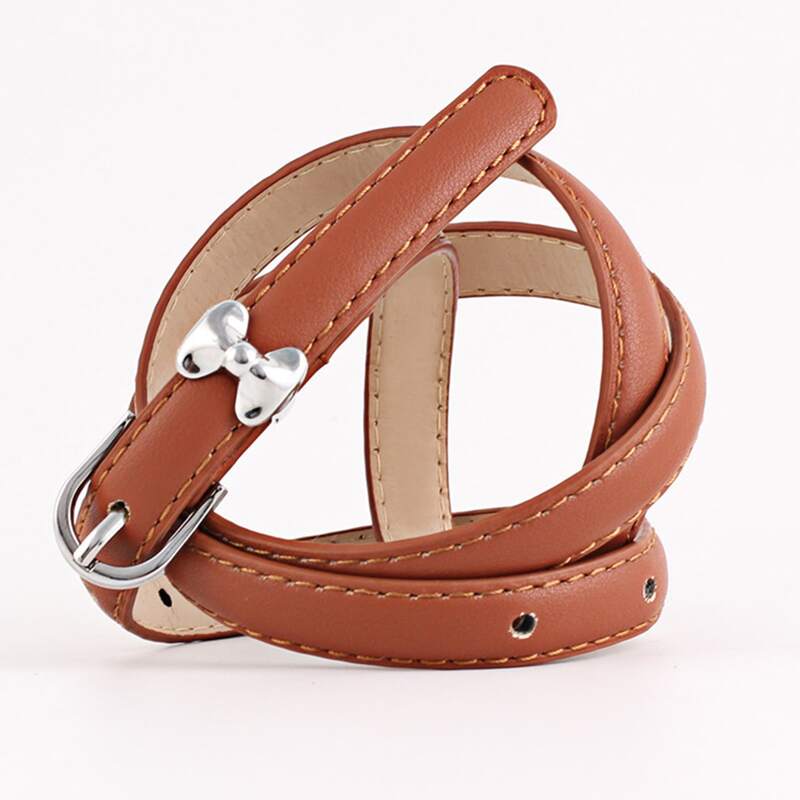 

Bow Decor Buckle Belt, Camel