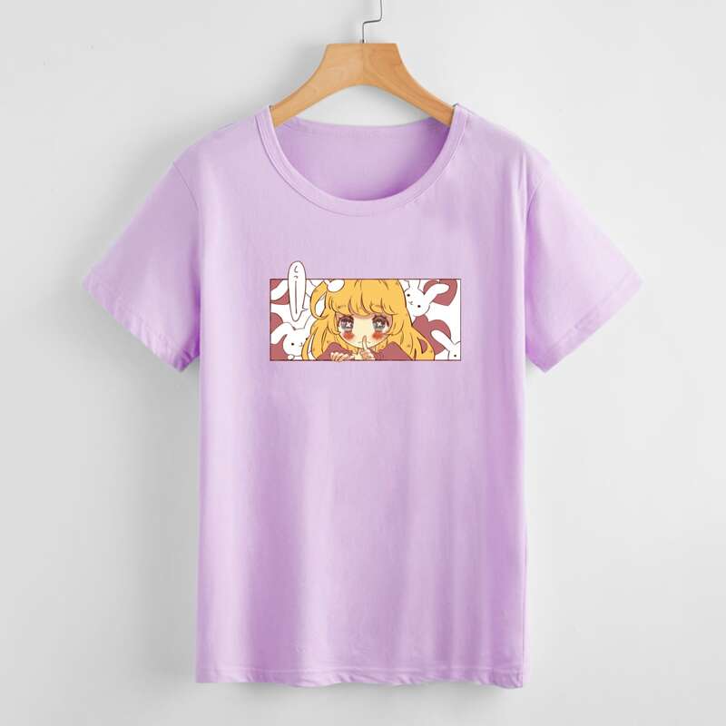 

Cartoon Graphic Tee, Lilac purple