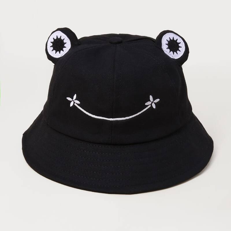 

Cartoon Frog Bucket Hat, Black