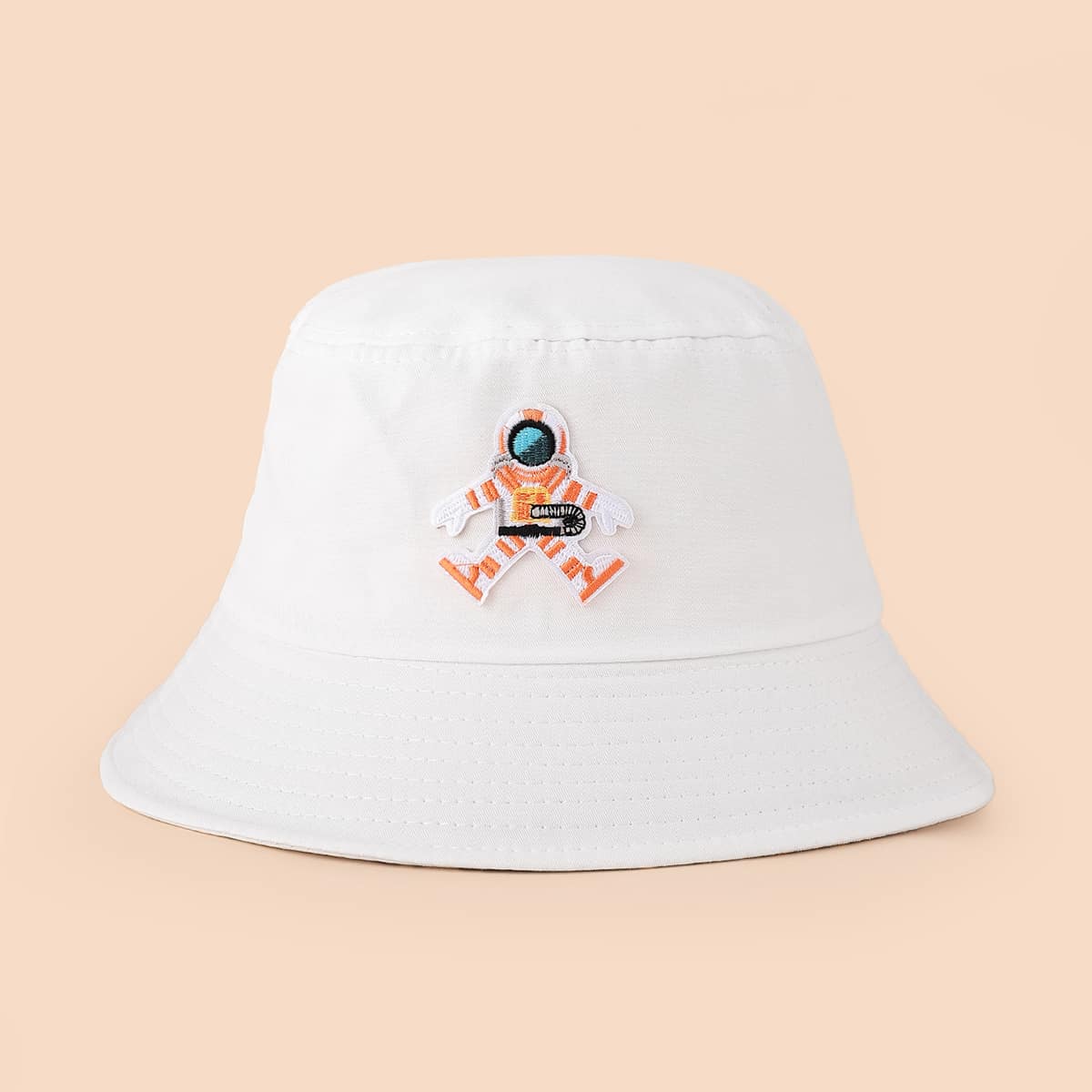 

Astronaut Embroidered Bucket Hat, White