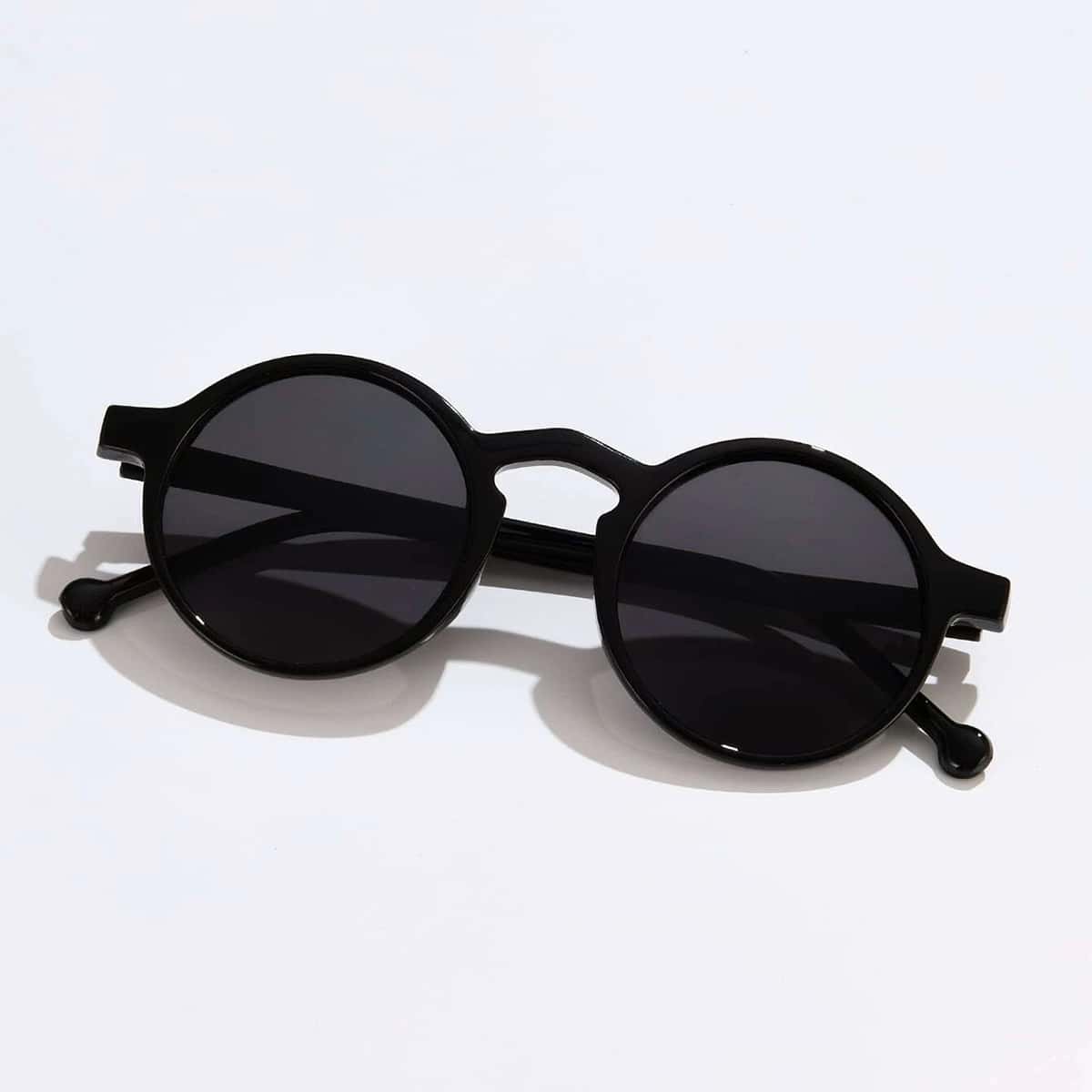 

Guys Round Frame Sunglasses, Black